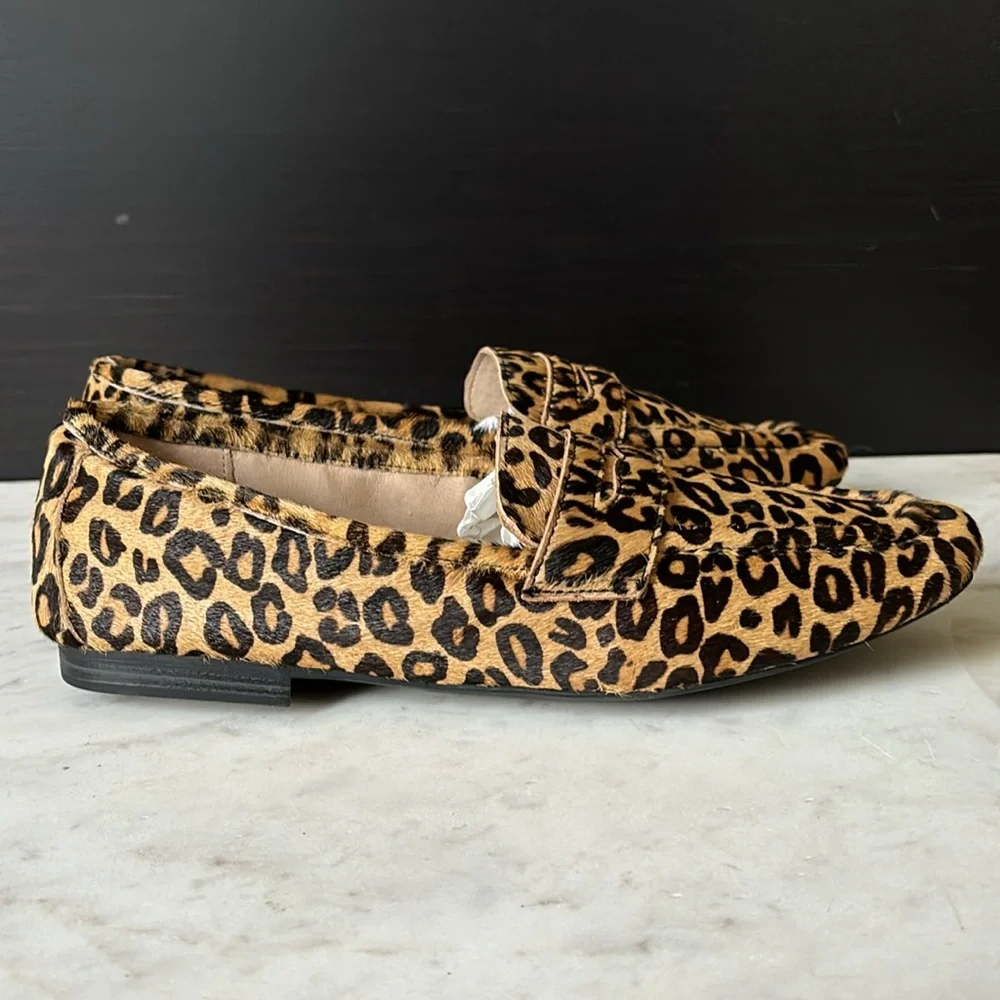 American Rag Cammie Calf Hair Penny Loafers Leopard Print